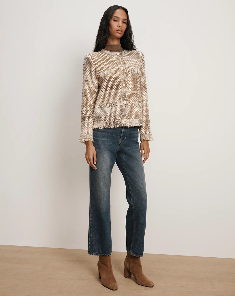 Sariyah Knit Jacket in Desert Khaki Multi