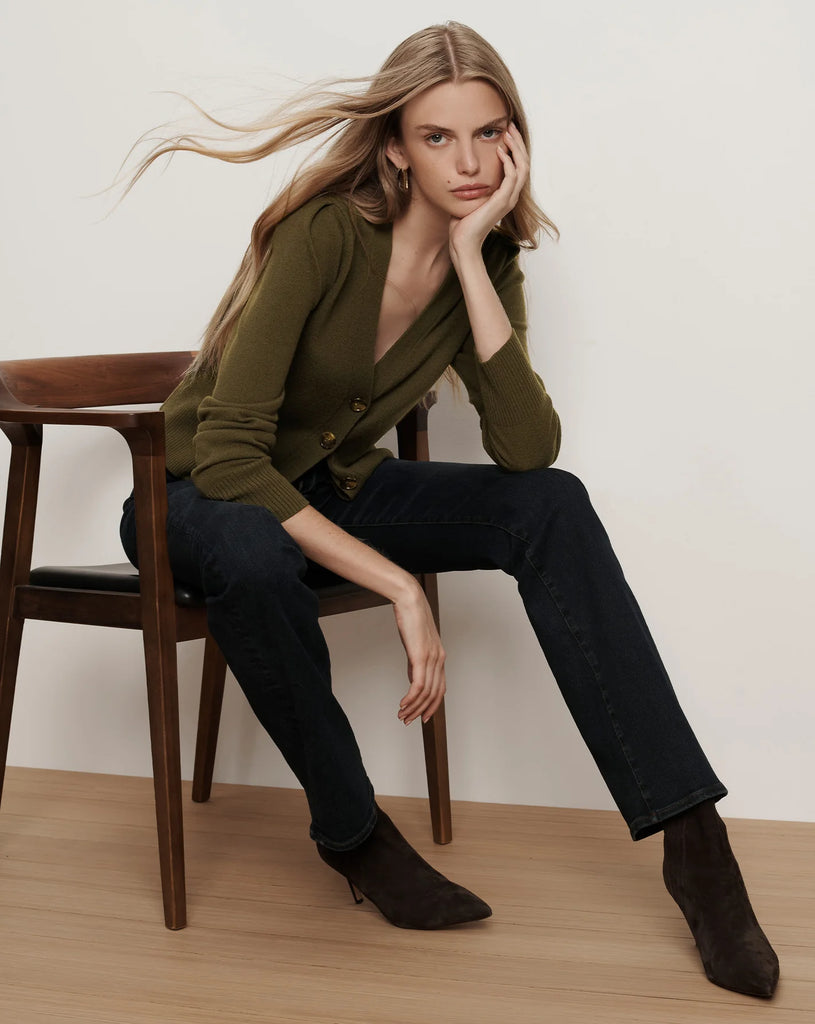 Solene Cashmere Cardigan in Cypress