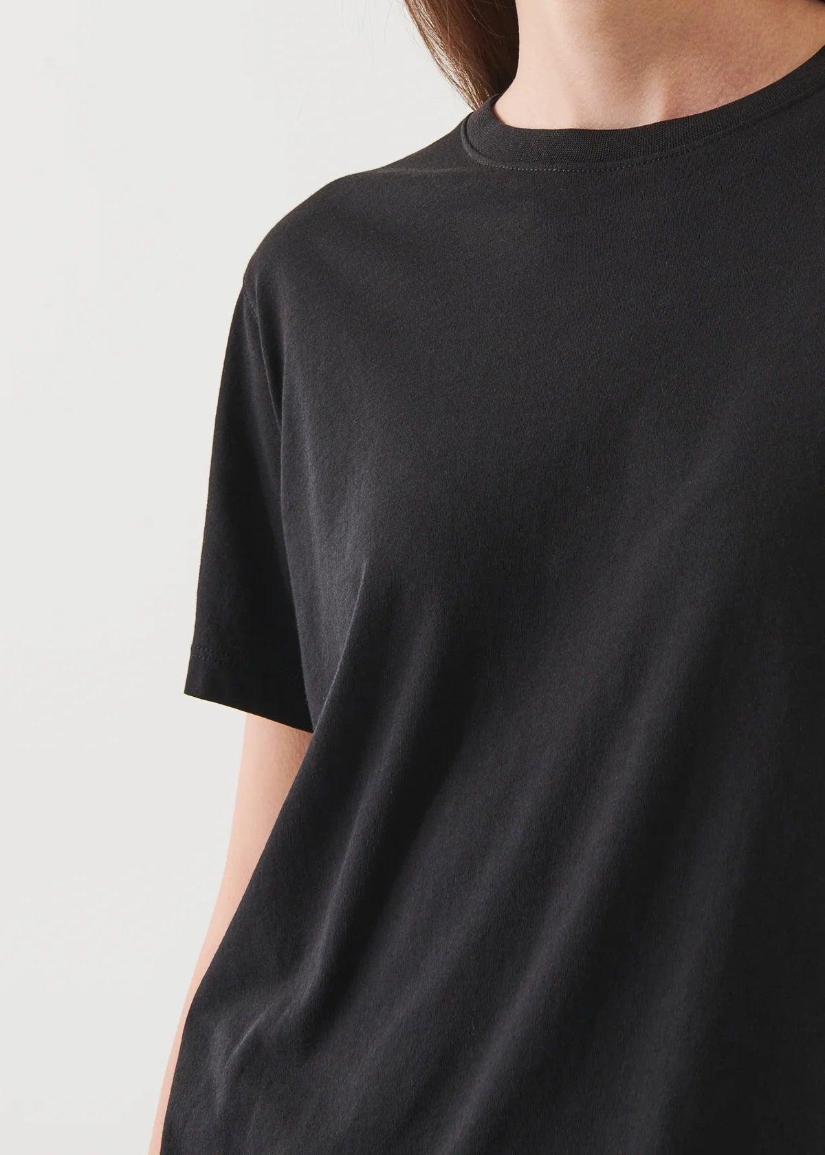 Lightweight Pima Cotton Boyfriend T-Shirt in Black