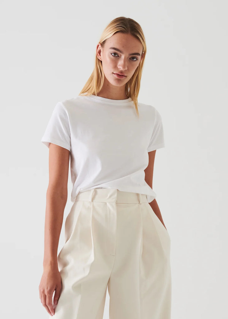 Pima Cotton Stretch Slim T-Shirt in White