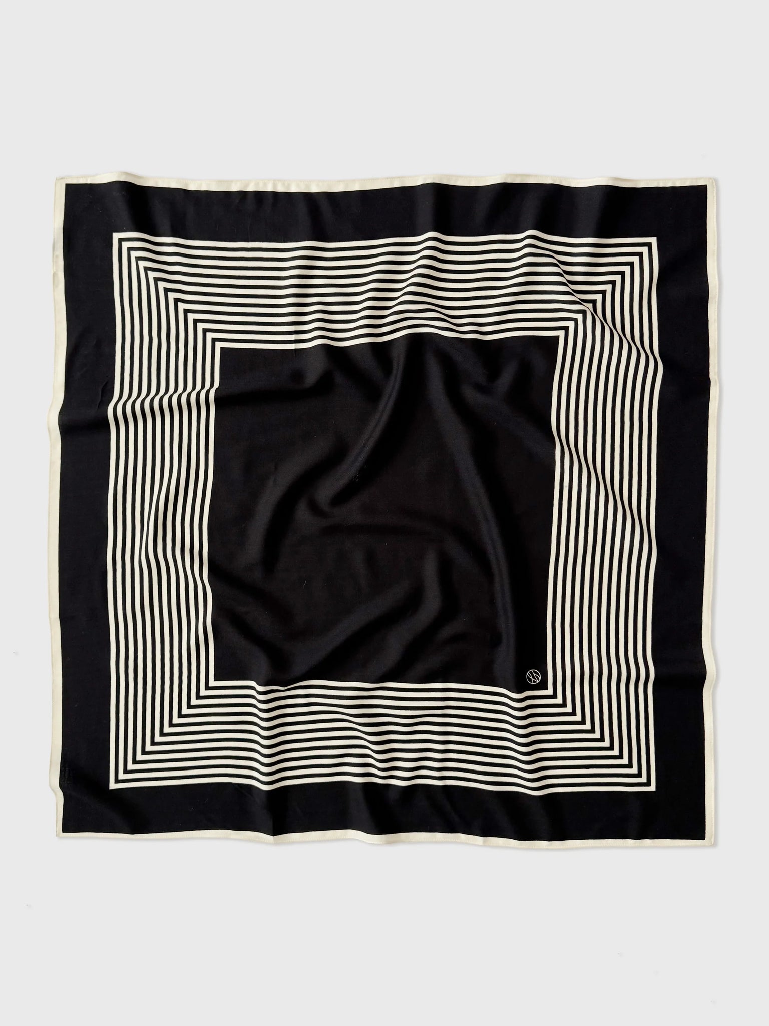 WOOL STRIPED SCARF | BLACK & CREAM | 90 CM