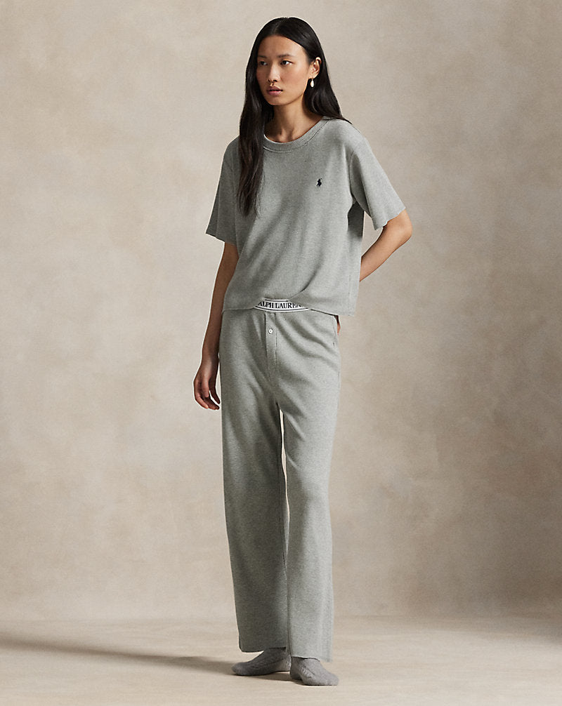 Waffle Knit Pajama Set in Grey Heather