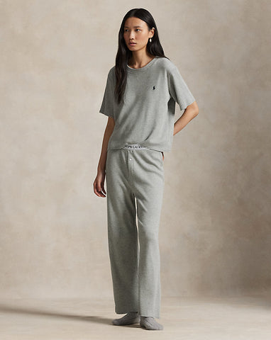 Waffle Knit Pajama Set in Grey Heather
