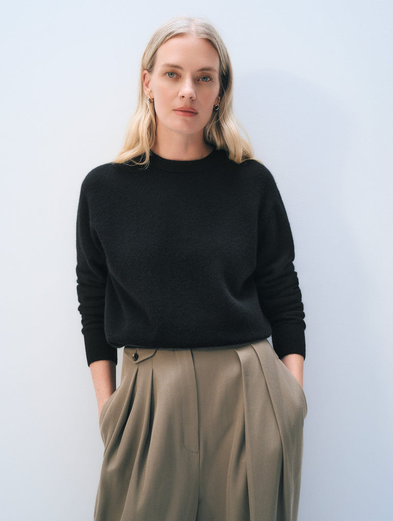 Cashmere Crew in Black