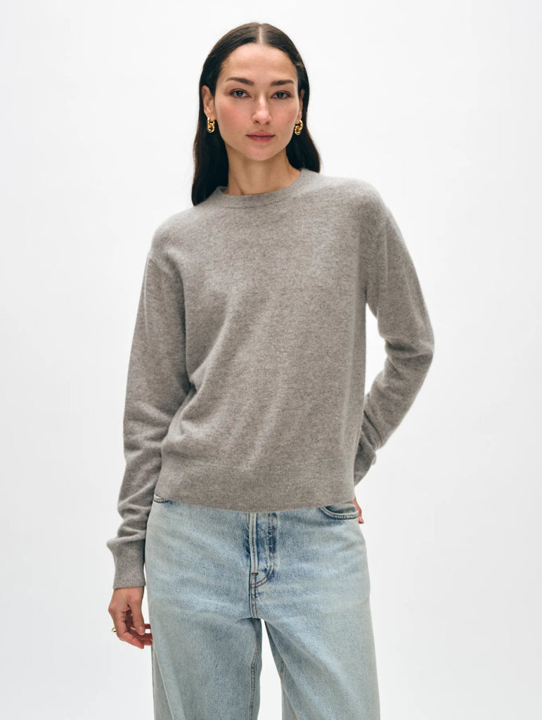 Cashmere Crewneck in Grey Heather