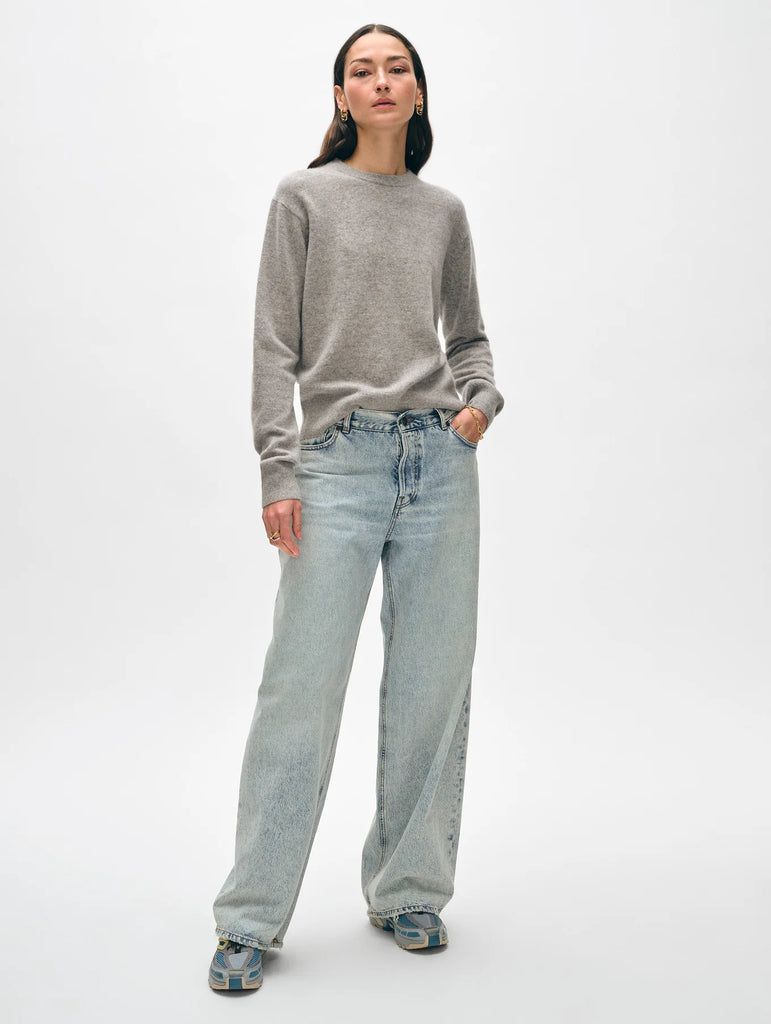 Cashmere Crewneck in Grey Heather