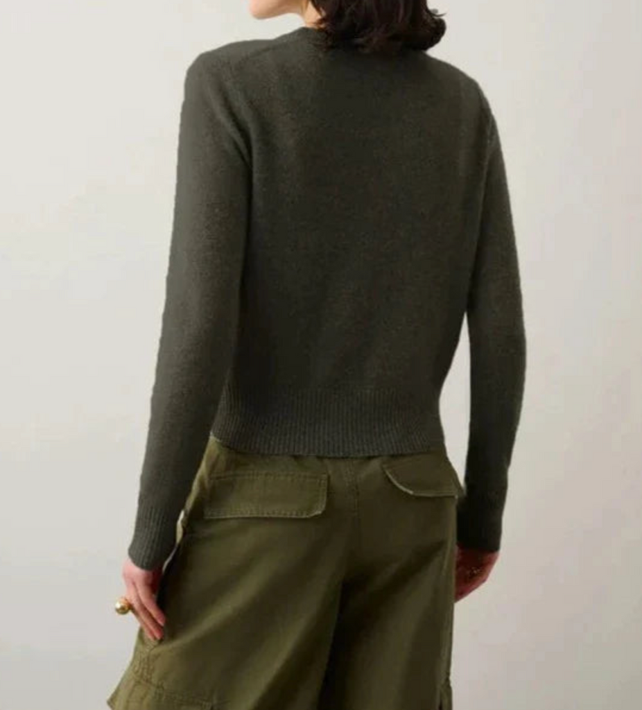 Cashmere Crewneck in Thyme Heather
