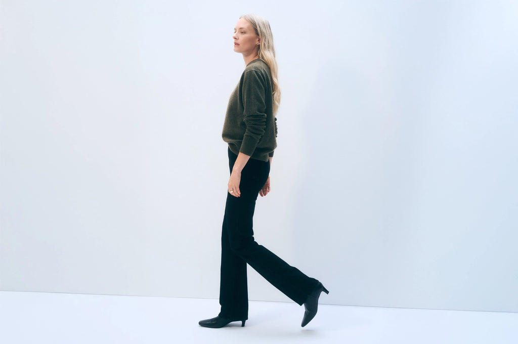 Cashmere Crewneck in Thyme Heather