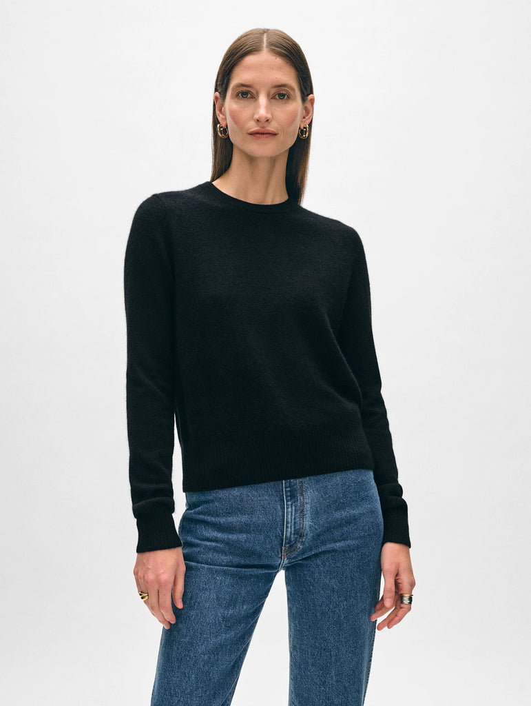 Cashmere Shrunken Crewneck Black
