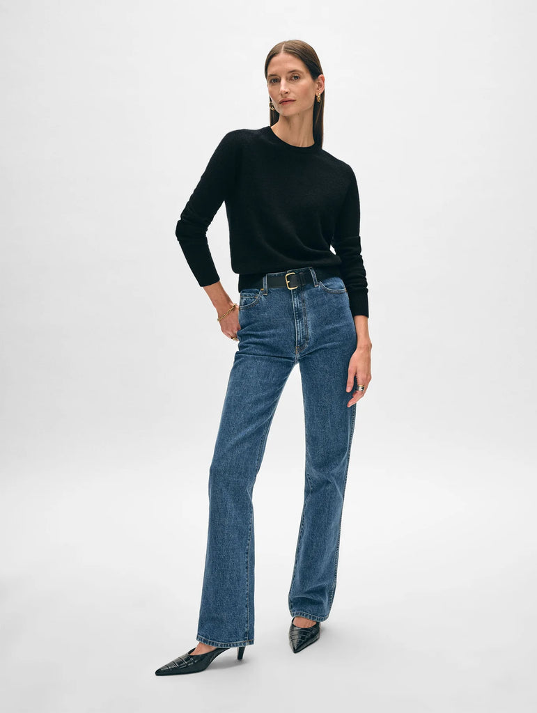 Cashmere Shrunken Crewneck Black