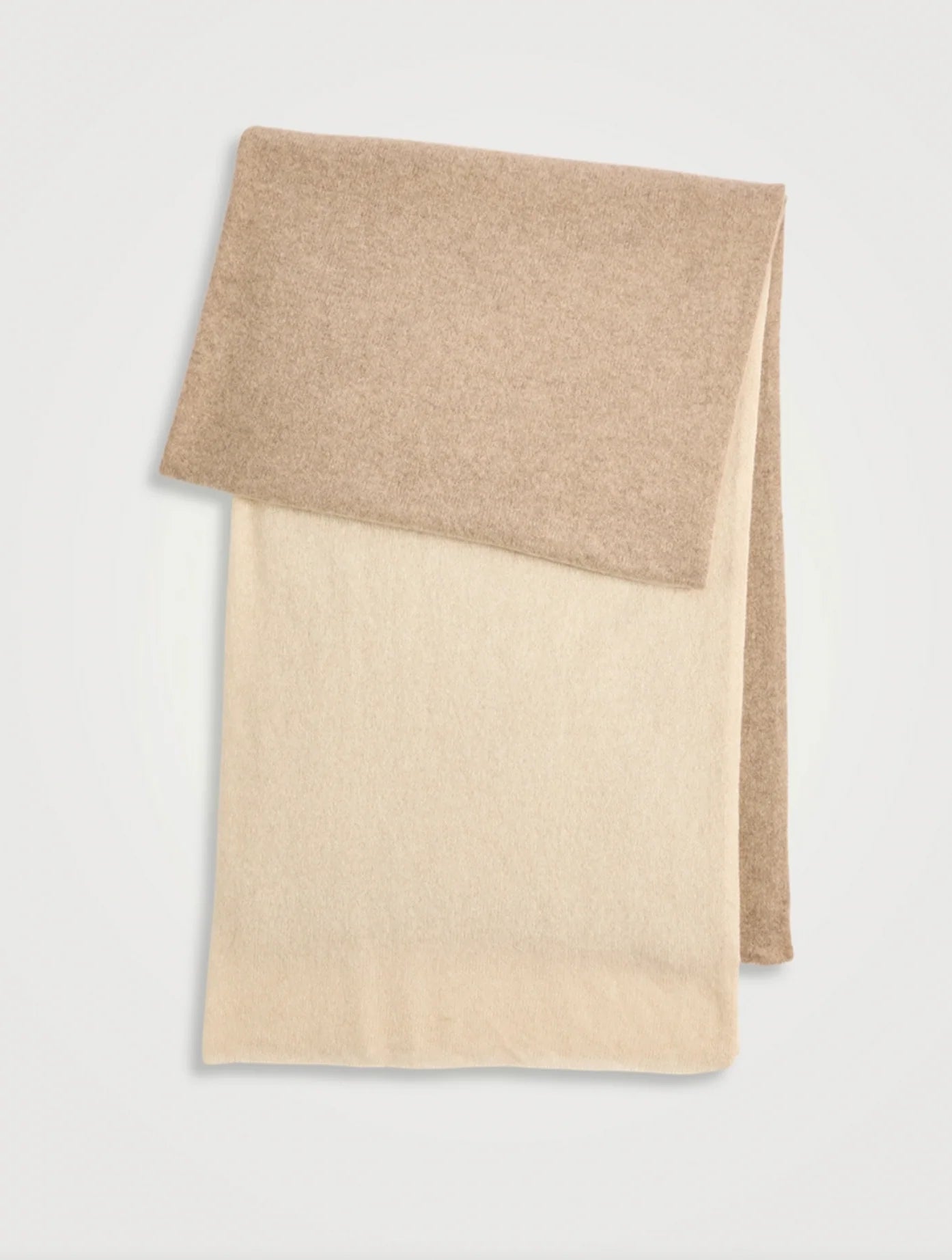 Cashmere Colorblock Travel Wrap in Taupe/Natural