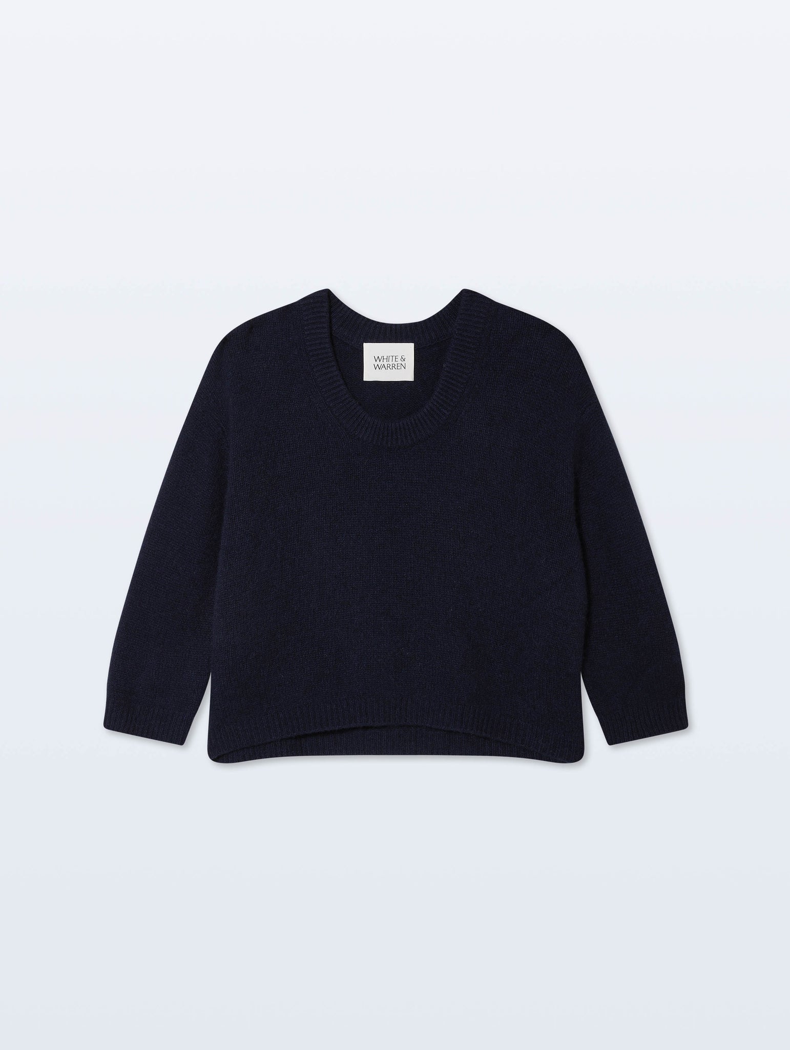 Featherweight Cashmere Scoop Tee in Deep Navy