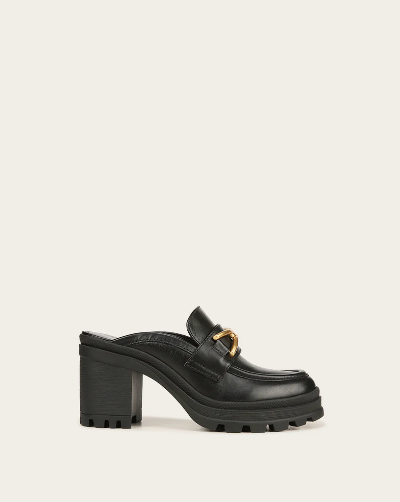 Wynter Leather Loafer Mule in Black