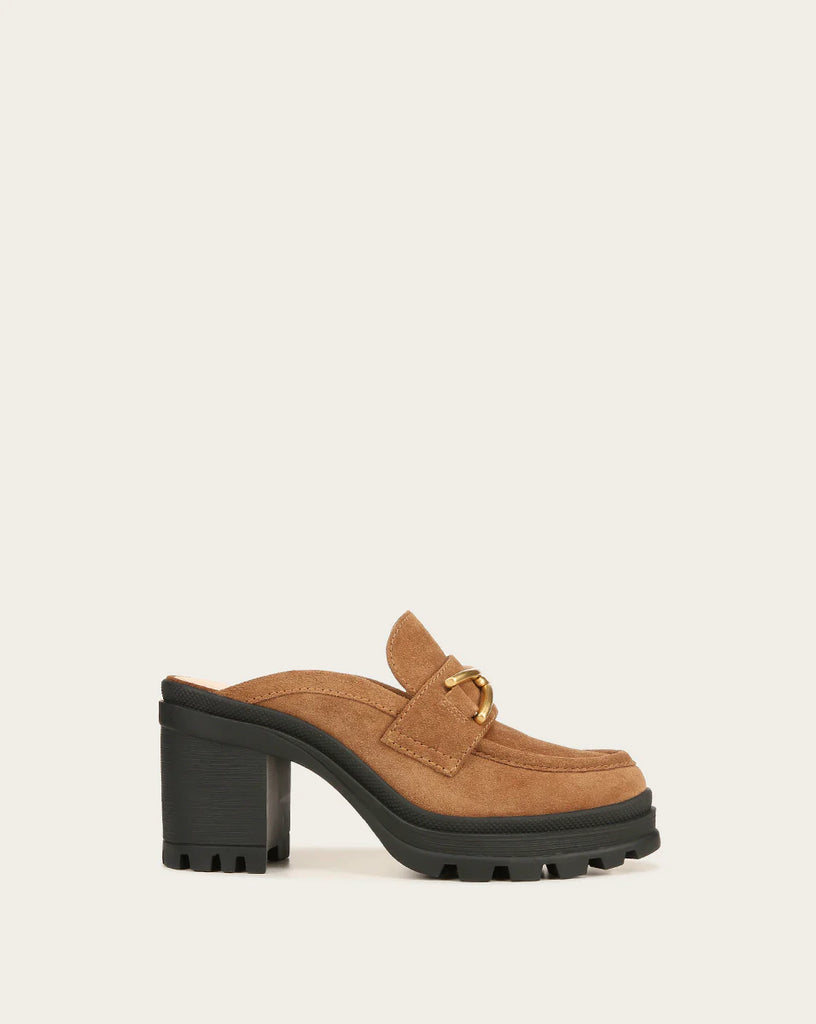 Wynter Suede Loafer Mule in Hazelwood
