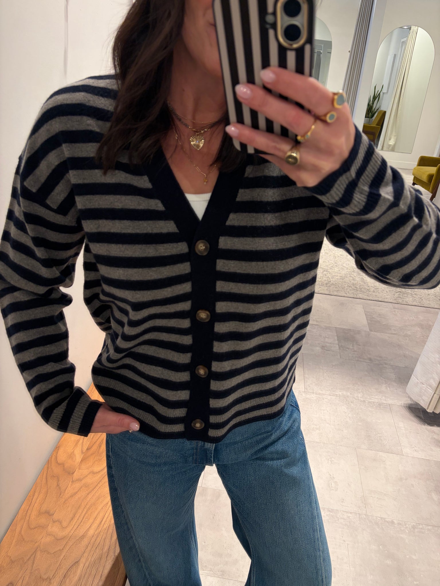 Estelle Cardigan in Midnight Grey