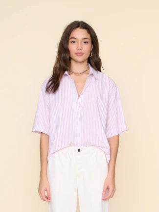 Gracie Shirt in Lilac Stripe