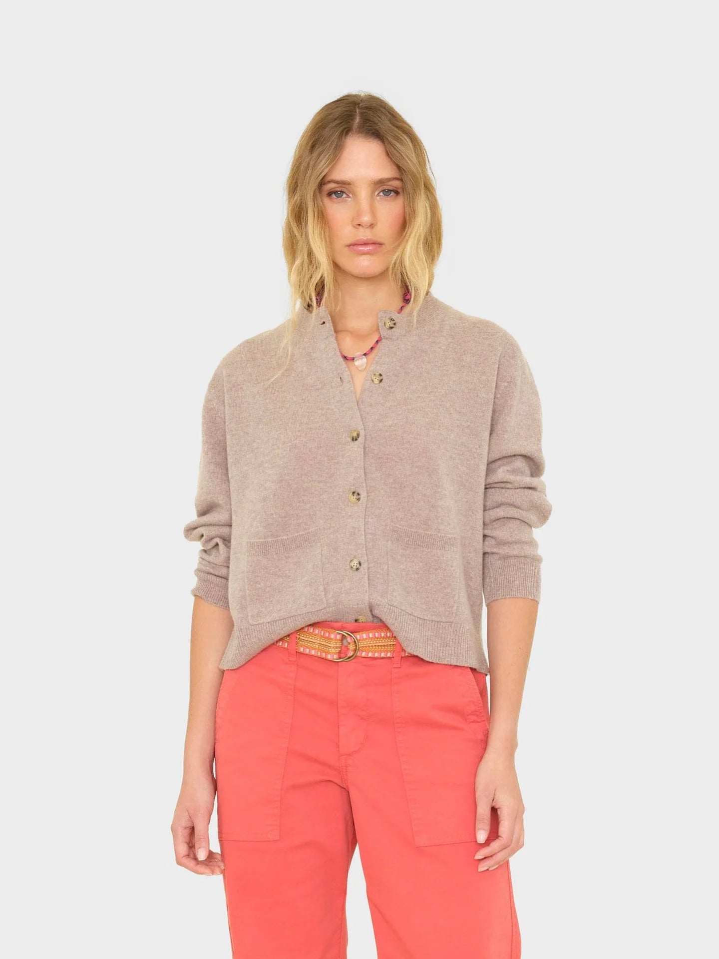 Lillian Cardigan in Heather Brown