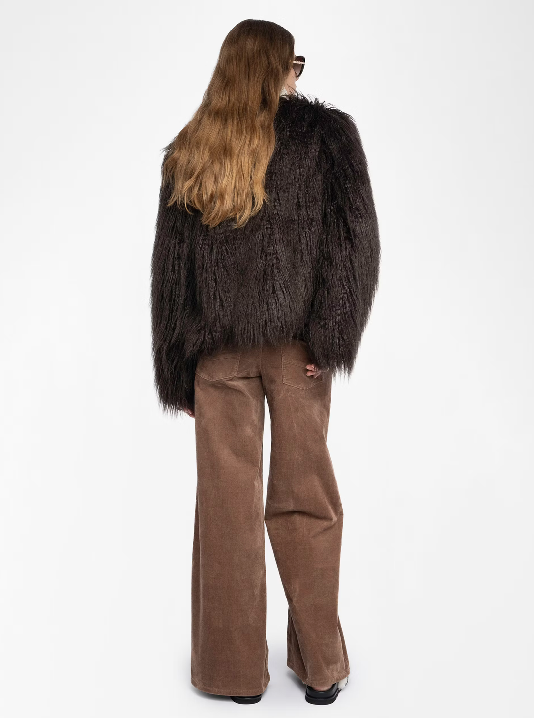 Freddie Faux Fur Coat in Dark Chocolate