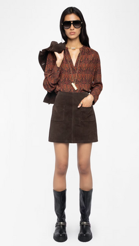 Tink Soft Paisley Blouse in Black