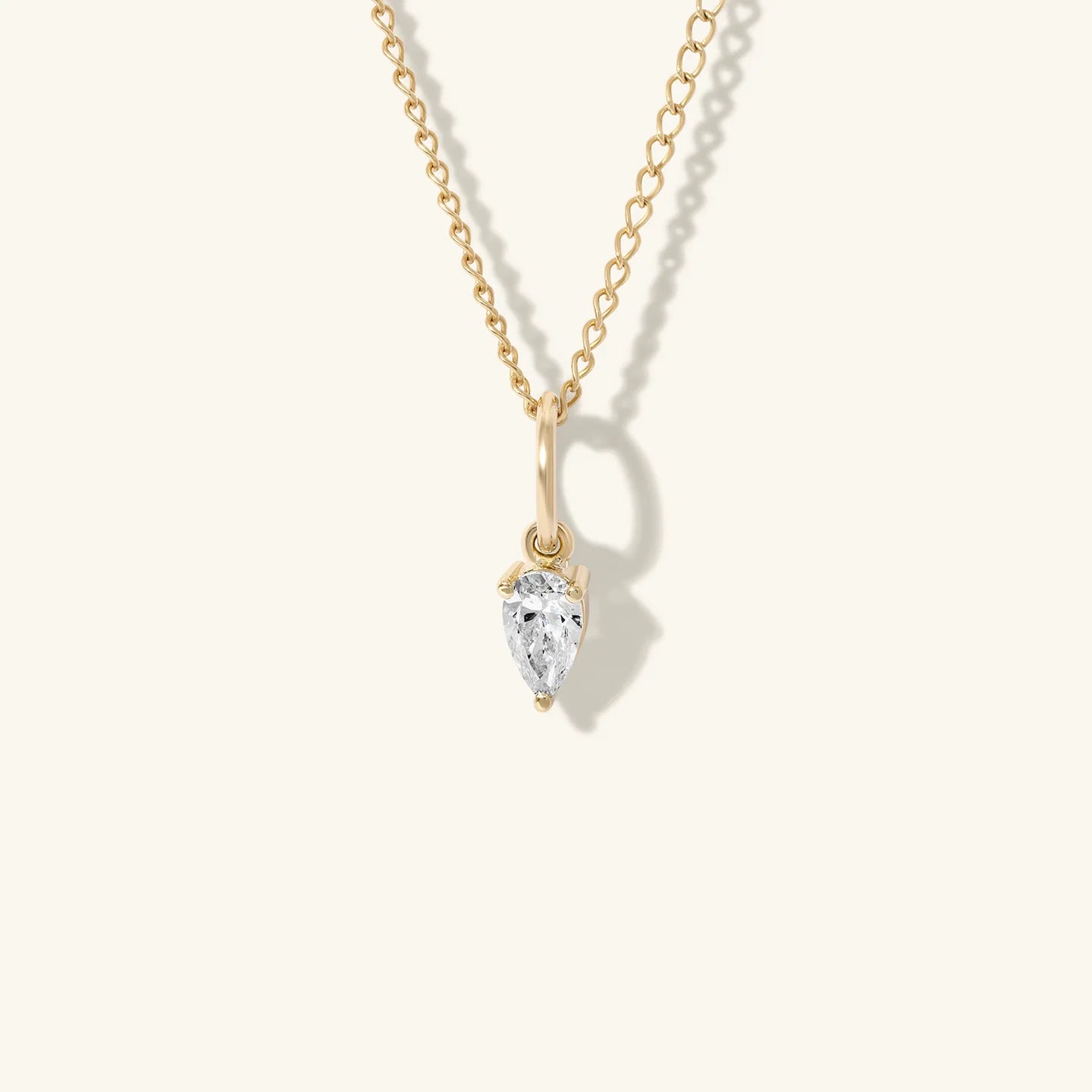 Pear Shaped Diamond Pendant in Gold