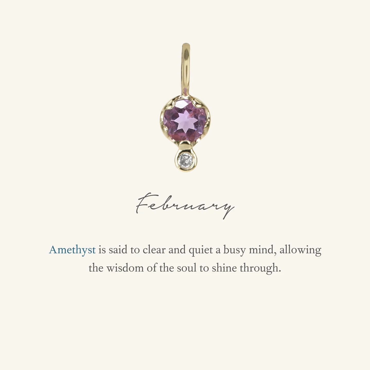 Amethyst Birthstone Amulet | February