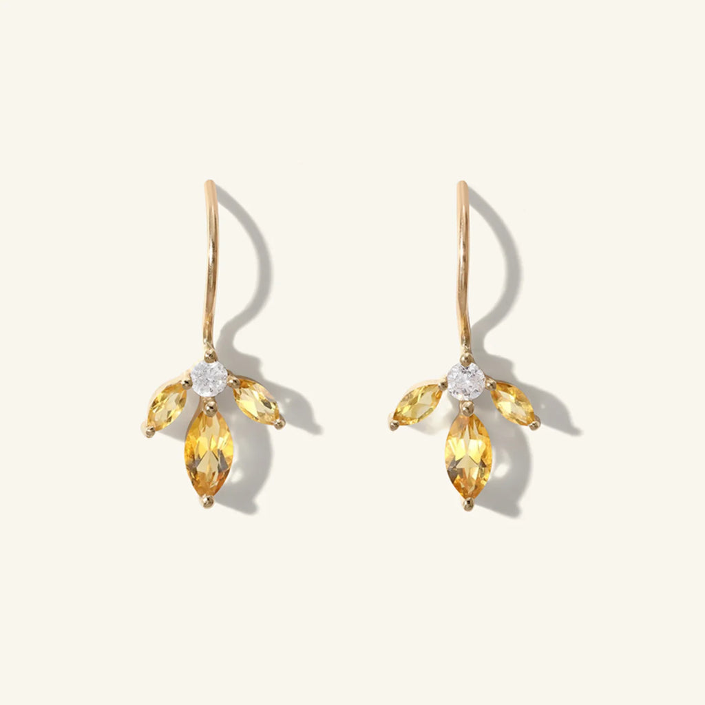 Citrine Almond Blossom Wire Earrings