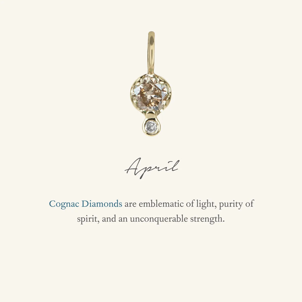 Cognac Diamond Birthstone Amulet | April