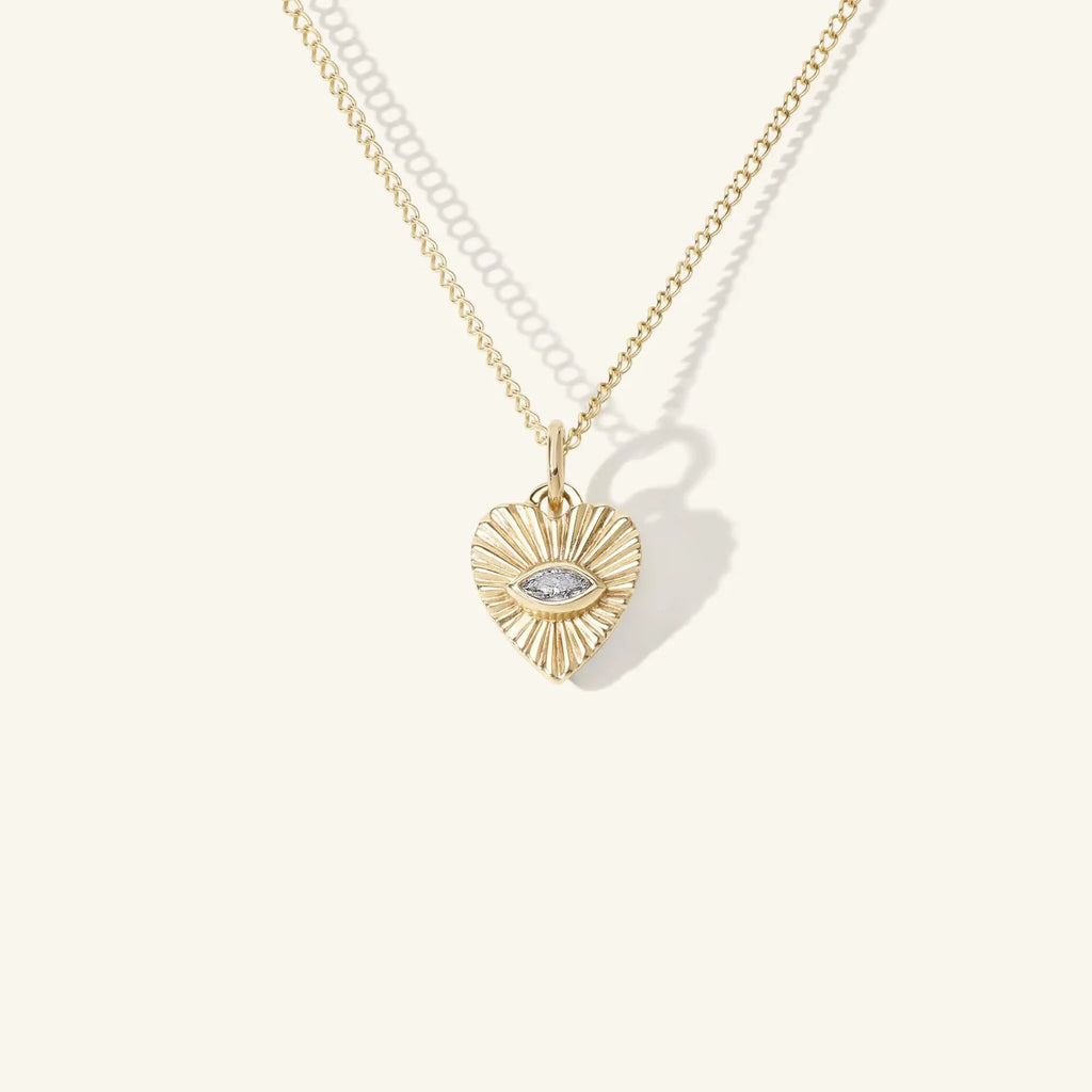Mini Diamond Sunbeam Heart Charm