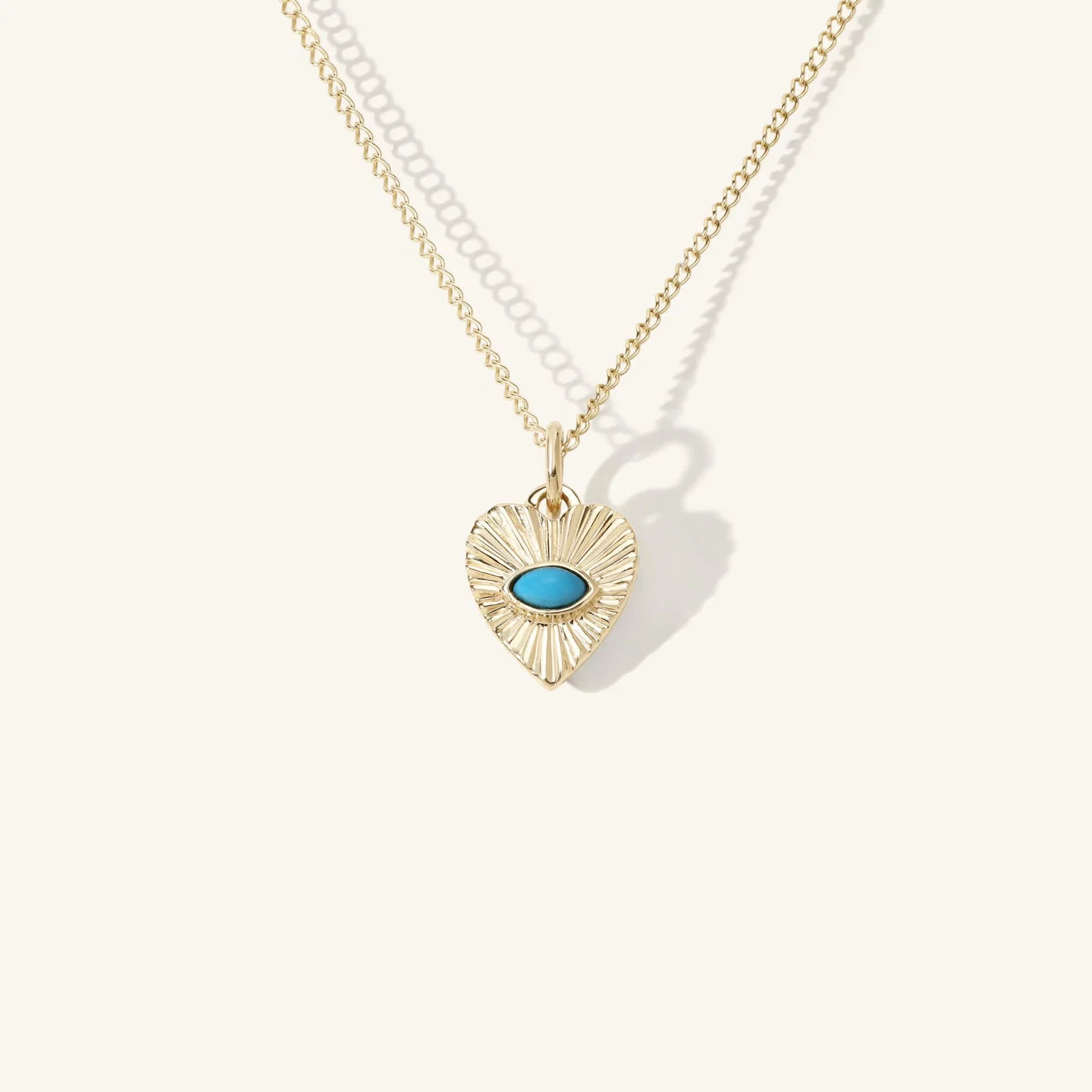 Mini Turquoise Sunbeam Heart Charm