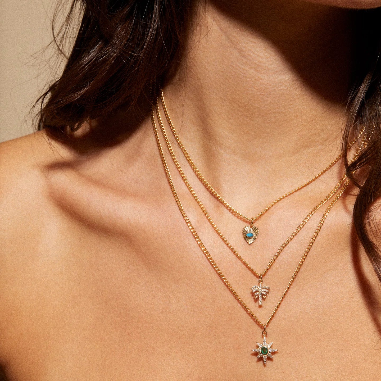 Mini Turquoise Sunbeam Heart Charm