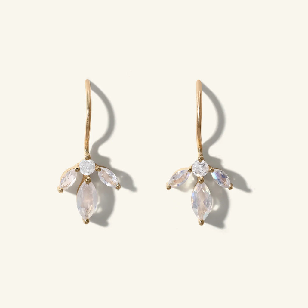 Moonstone Almond Blossom Wire Earrings