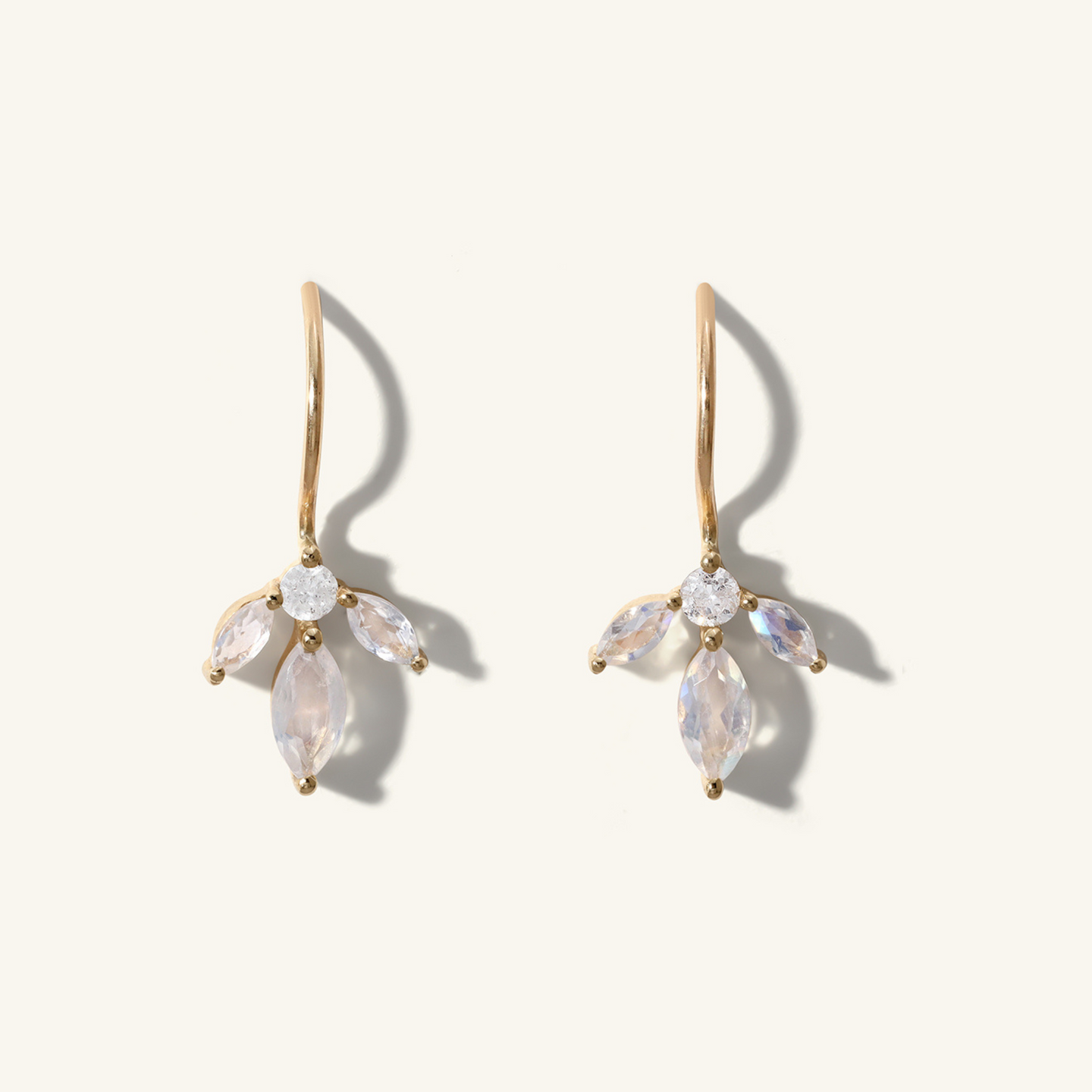 Moonstone Almond Blossom Wire Earrings