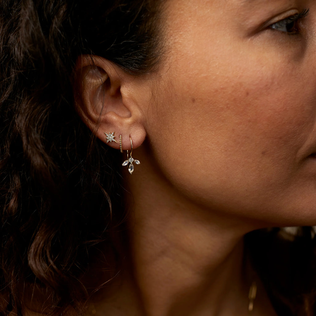 Moonstone Almond Blossom Wire Earrings