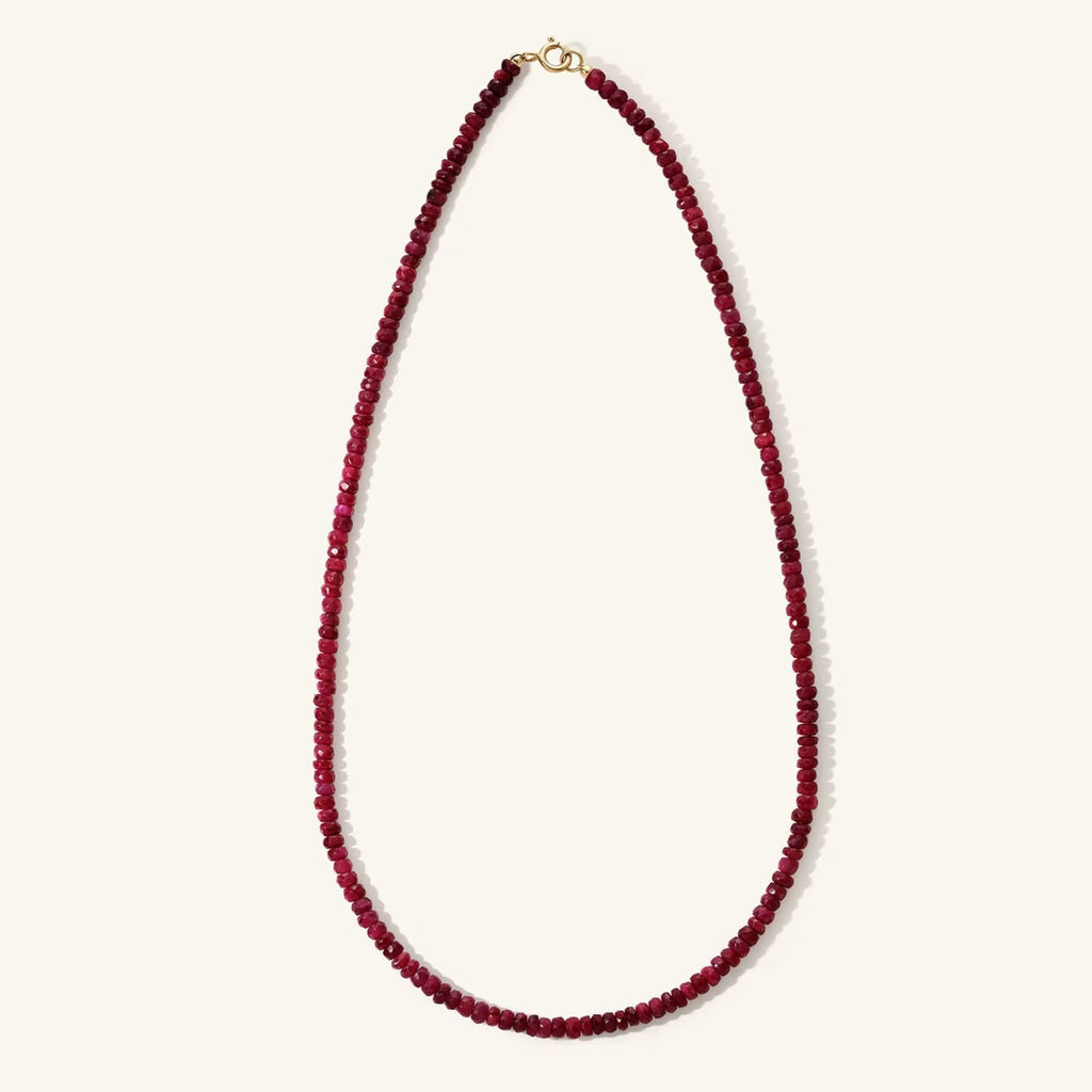 Ruby Faceted Beaded Necklace