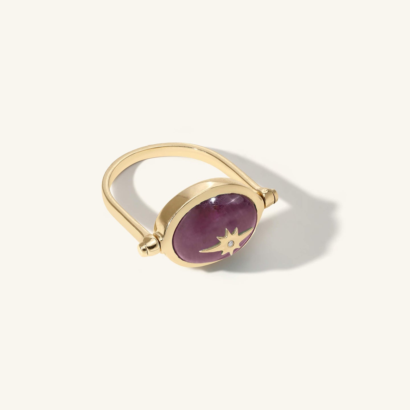Spinning Ruby Star Ring