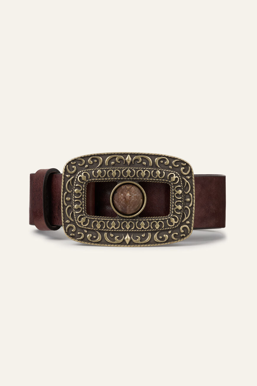 Boni Leather Belt. Marron