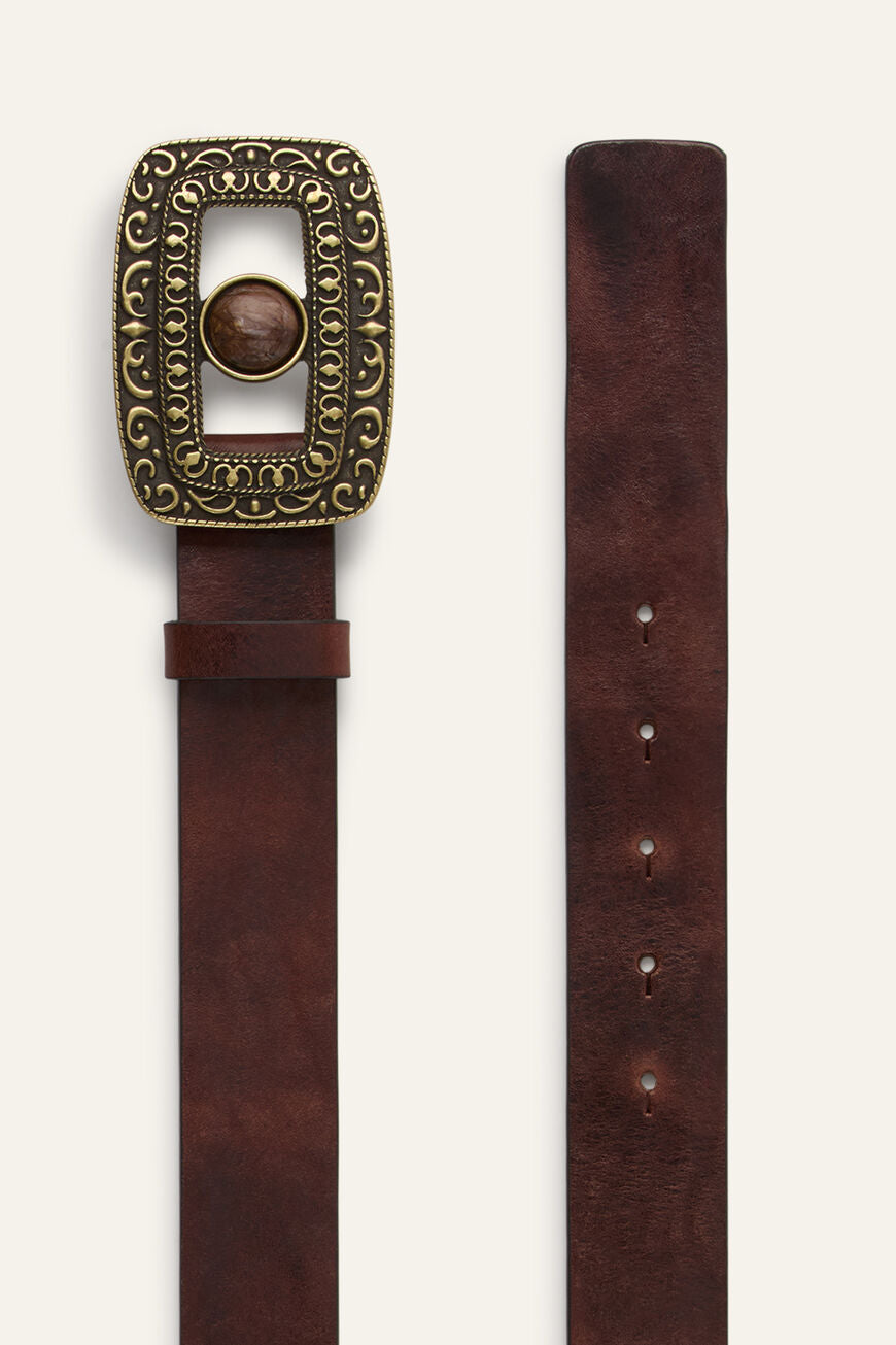 Boni Leather Belt. Marron