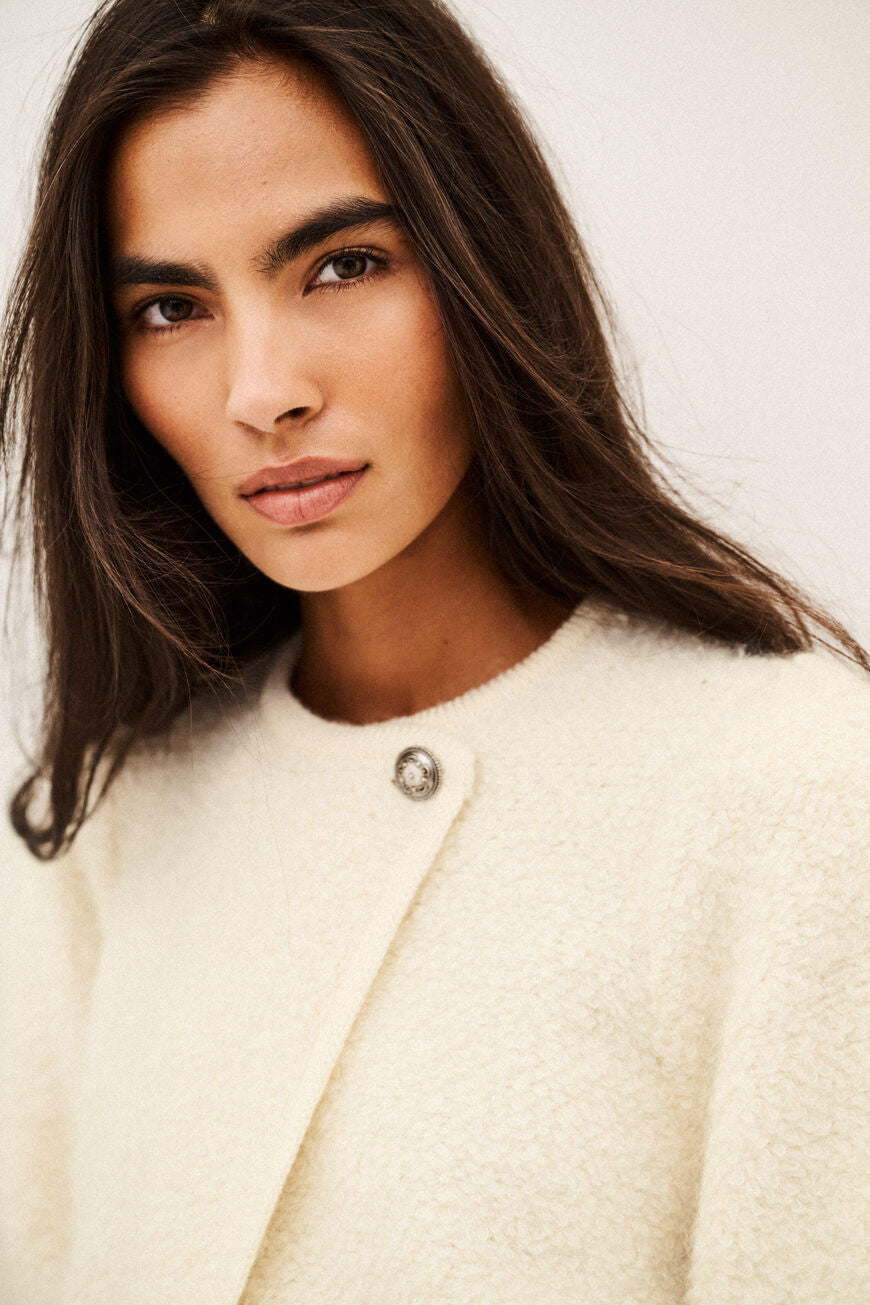 Fida Knit Cardigan. Ecru