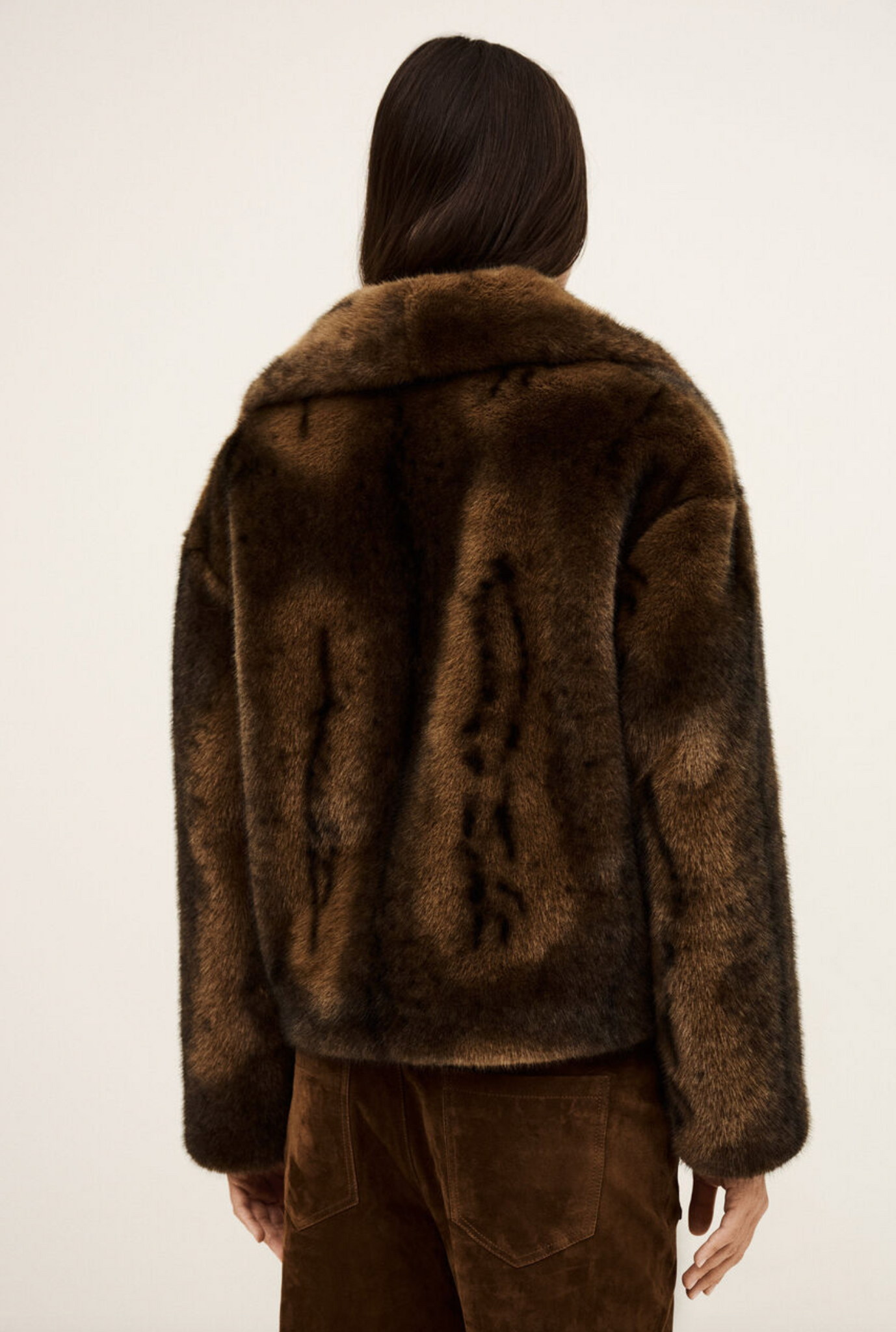 Foxy Faux Fur Coat. Marron