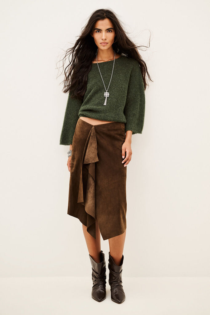 Isaac Knit Cardigan. Kaki