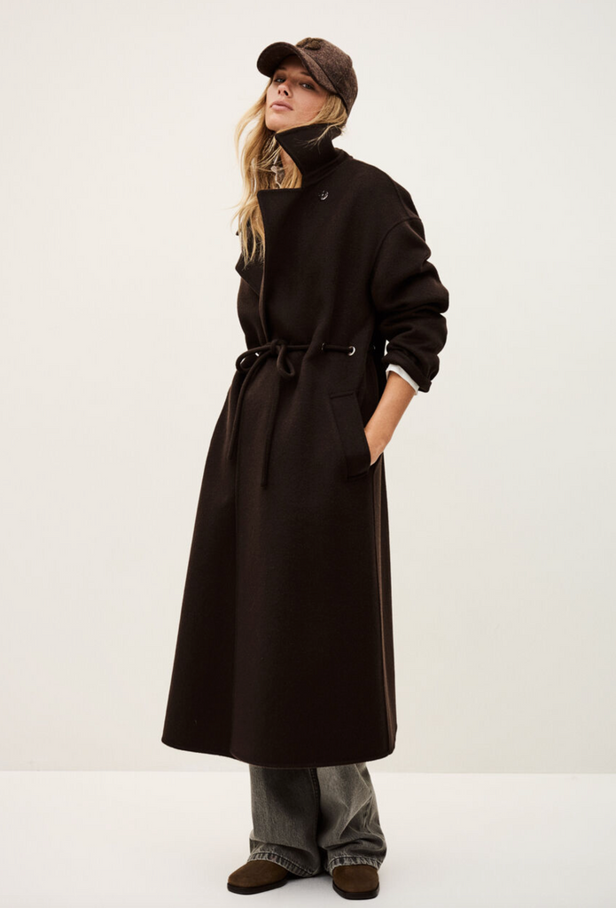 Kate Midi Coat. Chocolat