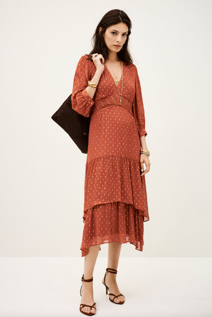 Maia Dress. Brique