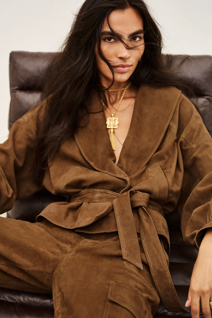 Manon Suede Jacket. Terre