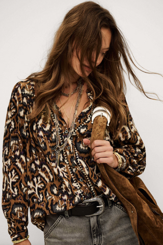 Onada Long-Sleeved Blouse. Ocre