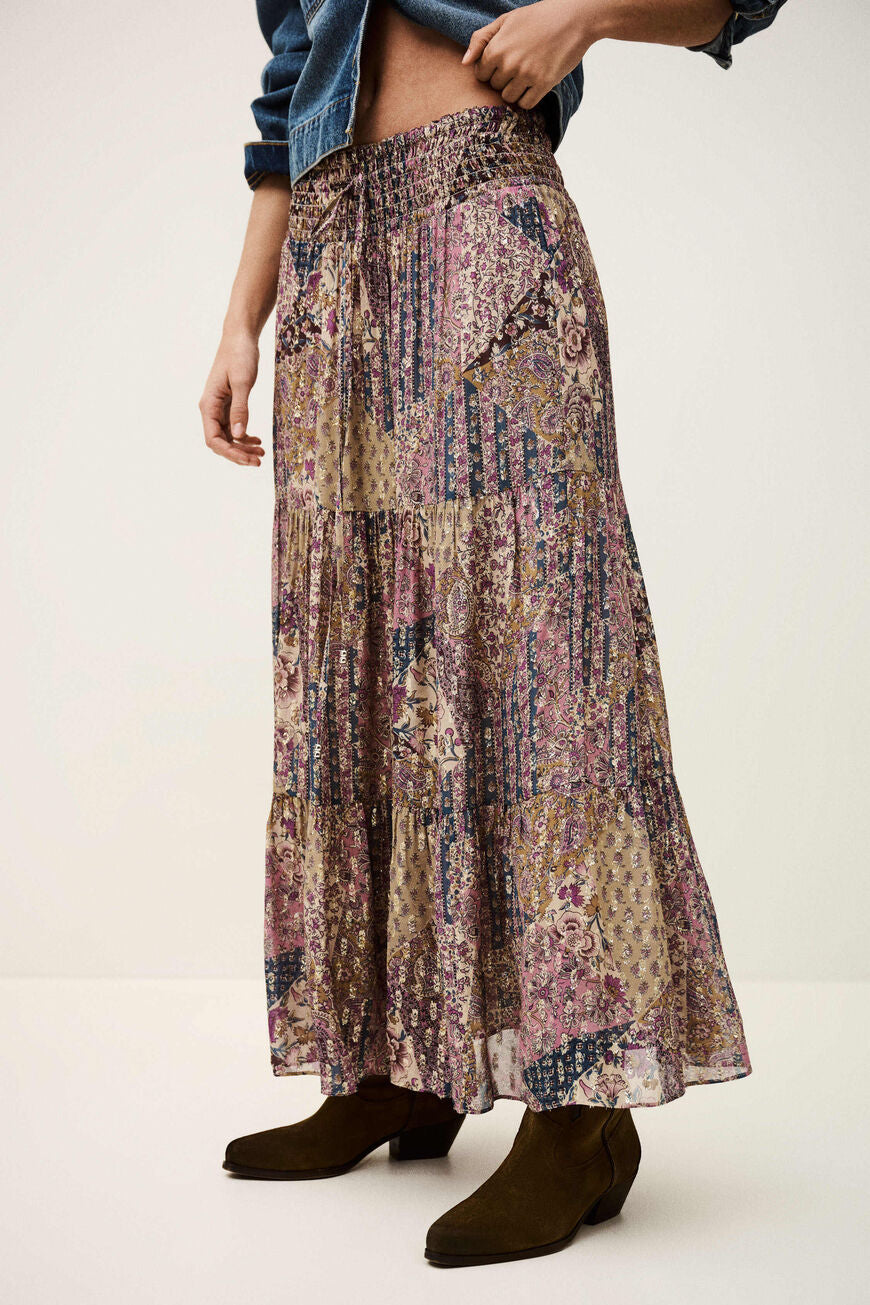 Pitsy Maxi Skirt. Rose