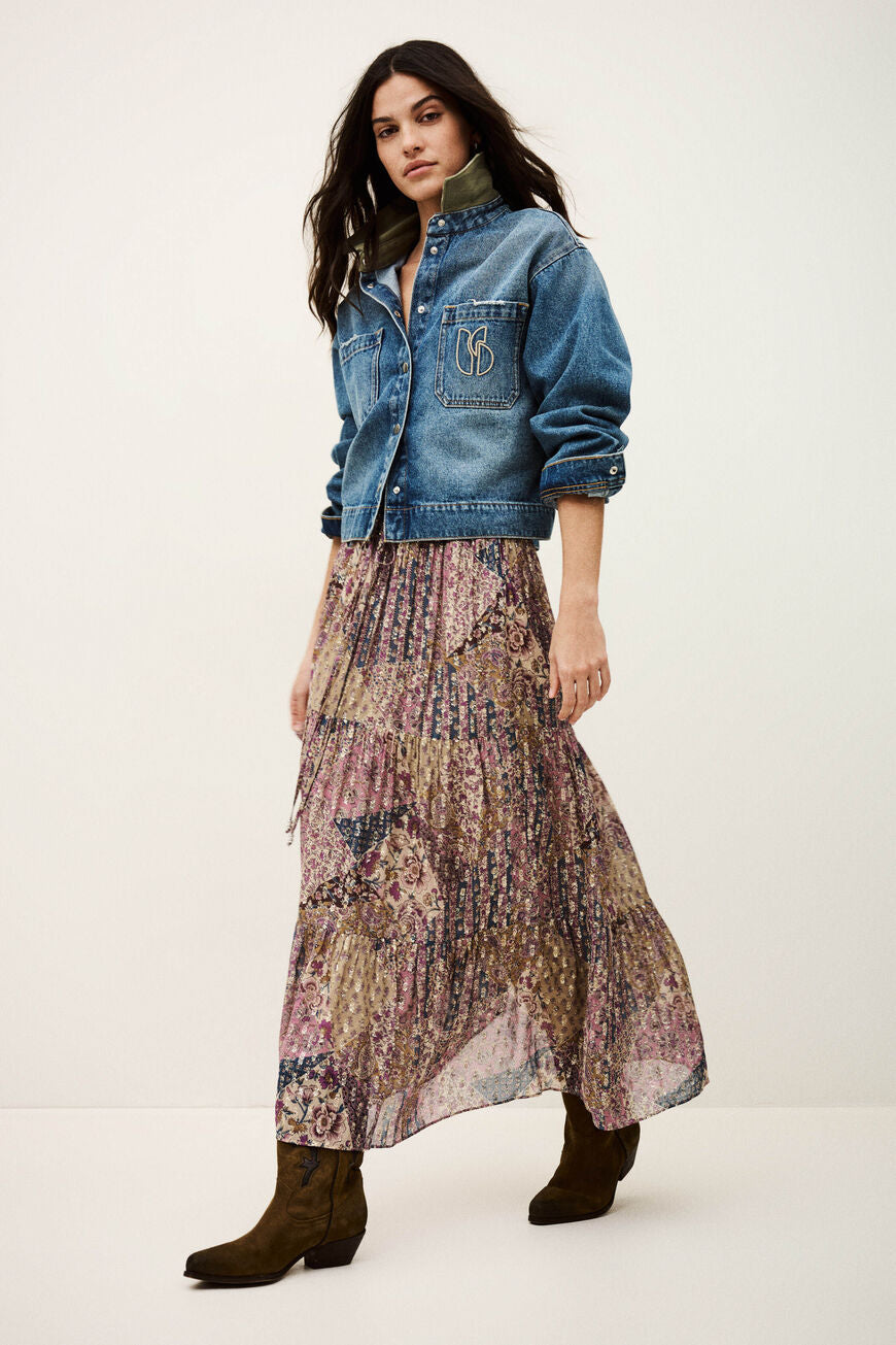 Pitsy Maxi Skirt. Rose
