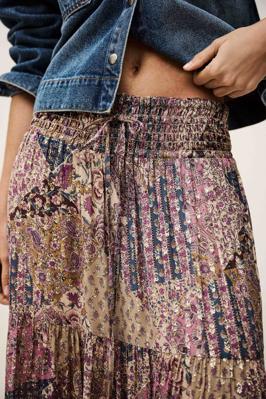 Pitsy Maxi Skirt. Rose