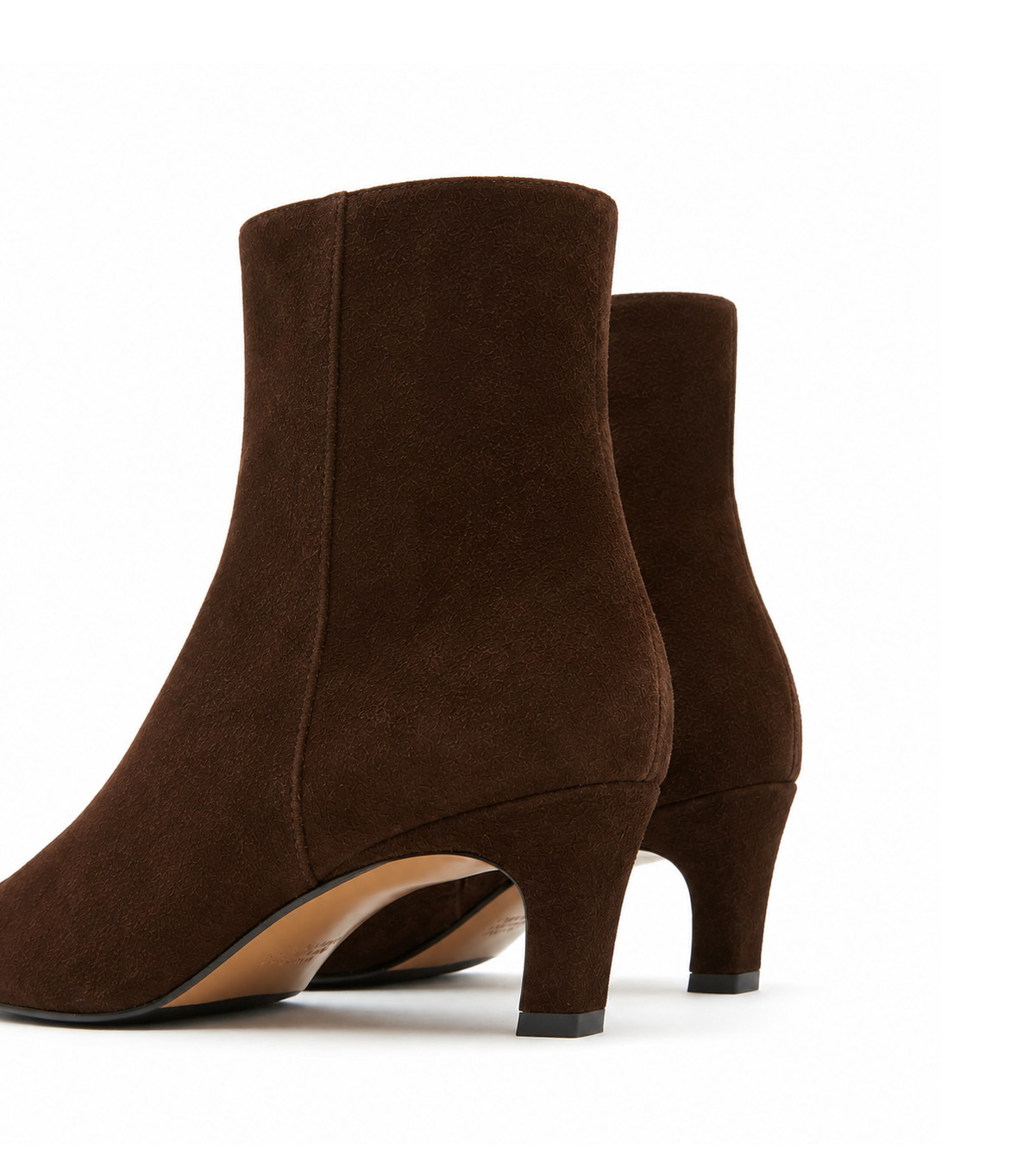 Bev Suede Heeled Bootie in Brunette