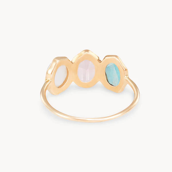 air element mood ring in 14k solid gold