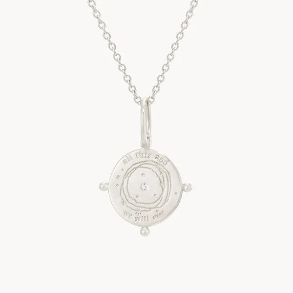 cosmic compass charm in sterling silver